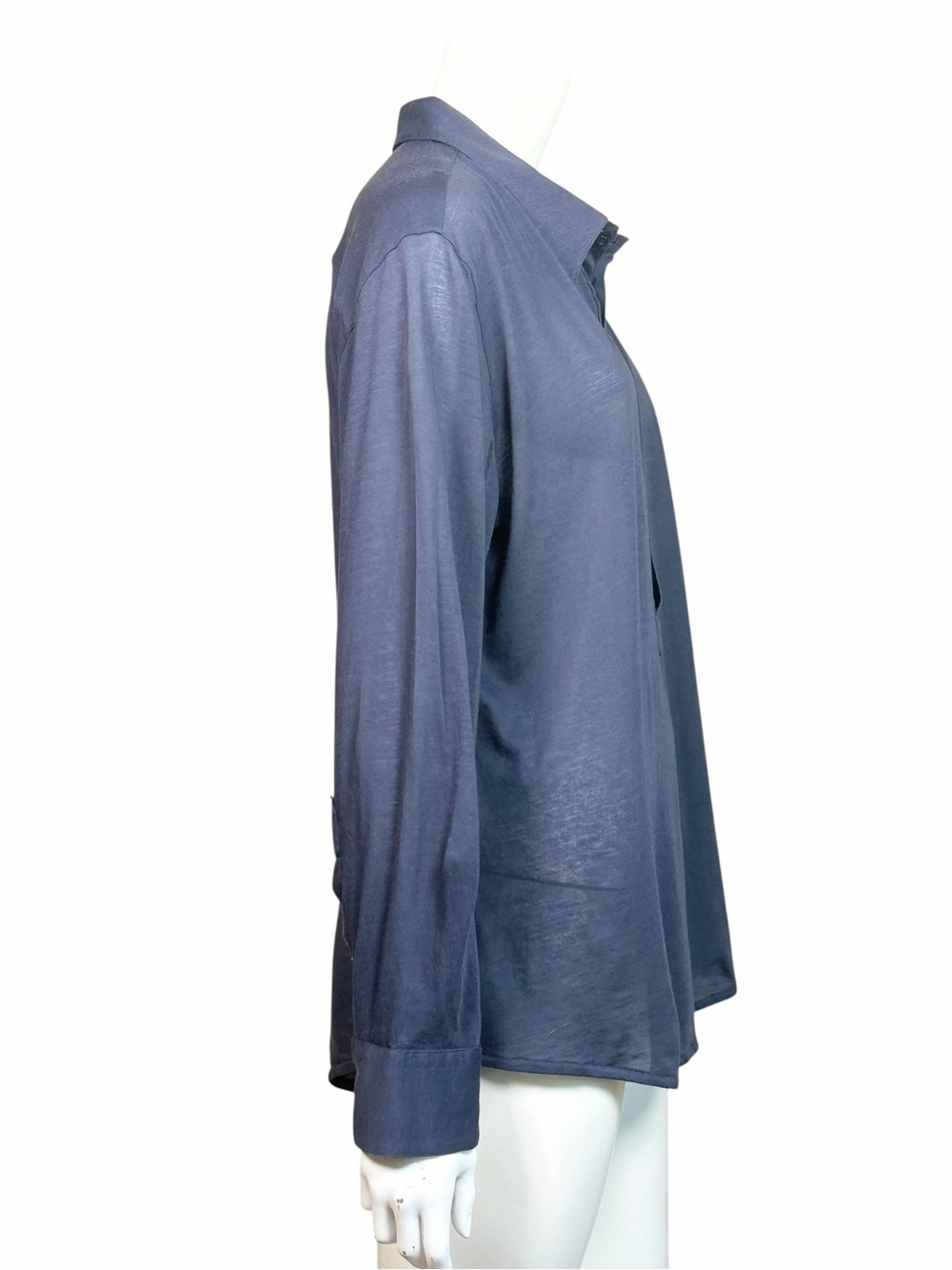 Giorgio Armani Mens Long Sleeve Knit Polo Popover Navy Made Italy USA 38 - Picture 7 of 10